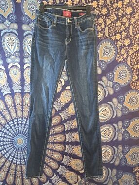 Lucky Brand Indigo Jeans with Yellow Topstitching Sz 8